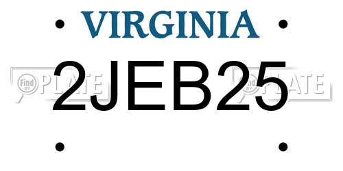 2JEB25 Virginia License Plate