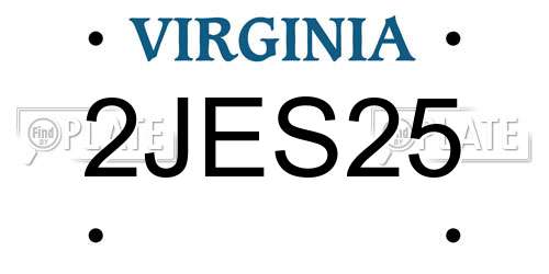 2JES25 Virginia License Plate