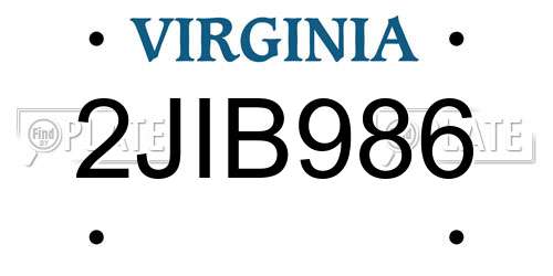 2JIB986 Virginia License Plate