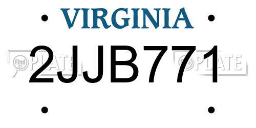 2JJB771 Virginia License Plate