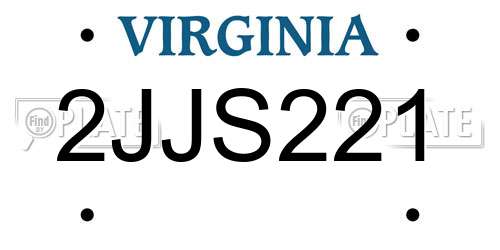 2JJS221 Virginia License Plate