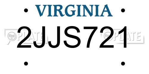 2JJS721 Virginia License Plate