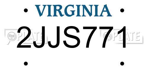 2JJS771 Virginia License Plate