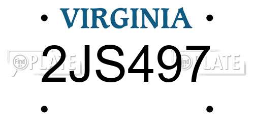 2JS497 Virginia License Plate
