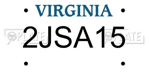 2JSA15 Virginia License Plate