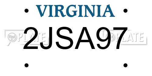 2JSA97 Virginia License Plate