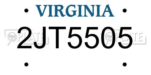 2JT5505 Virginia License Plate