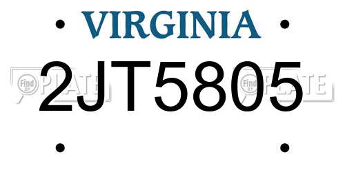 2JT5805 Virginia License Plate