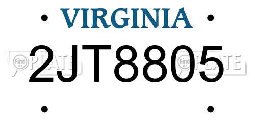 2JT8805 Virginia License Plate