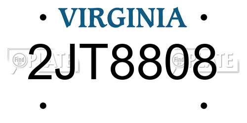 2JT8808 Virginia License Plate