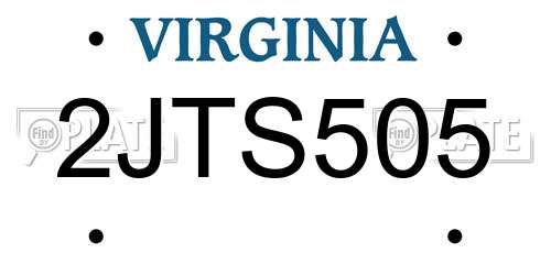 2JTS505 Virginia License Plate