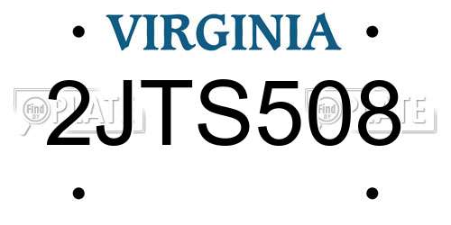 2JTS508 Virginia License Plate