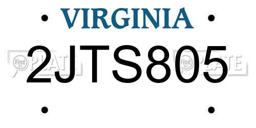 2JTS805 Virginia License Plate