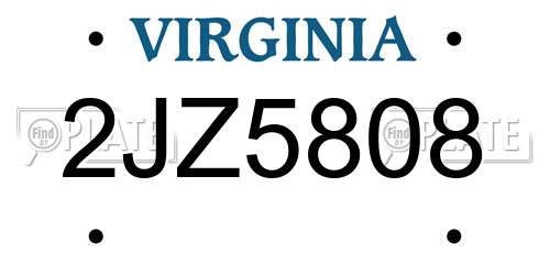 2JZ5808 Virginia License Plate