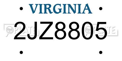 2JZ8805 Virginia License Plate