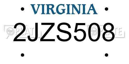 2JZS508 Virginia License Plate