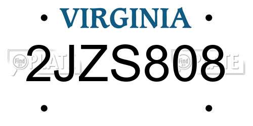 2JZS808 Virginia License Plate