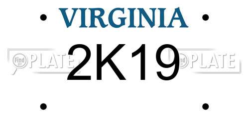 2K19 Virginia License Plate