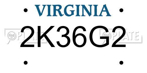 2K36G2 Virginia License Plate