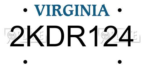 2KDR124 Virginia License Plate