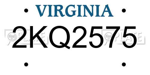 2KQ2575 Virginia License Plate