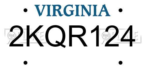 2KQR124 Virginia License Plate