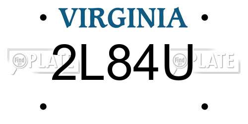2L84U Virginia License Plate
