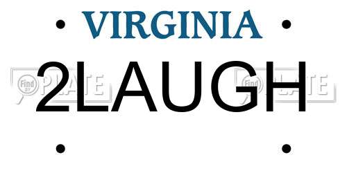 2LAUGH Virginia License Plate