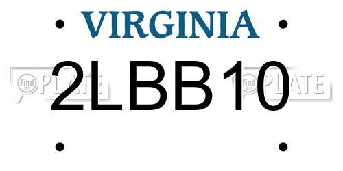 2LBB10 Virginia License Plate