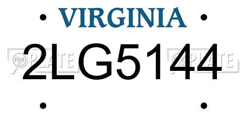 2LG5144 Virginia License Plate