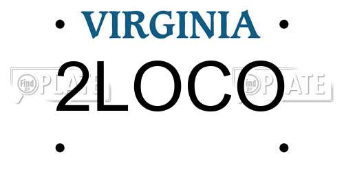 2LOCO Virginia License Plate