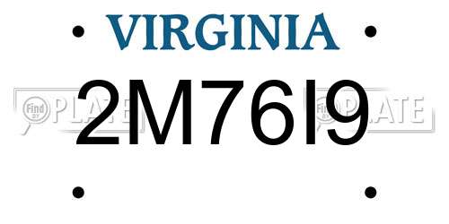 2M76I9 Virginia License Plate