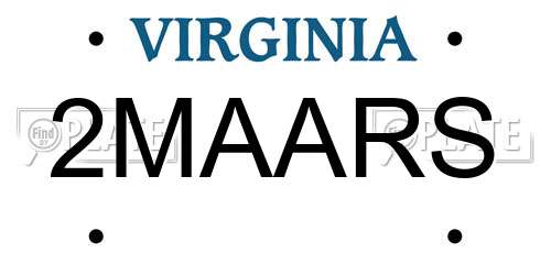 2MAARS Virginia License Plate