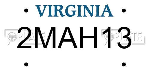 2MAH13 Virginia License Plate