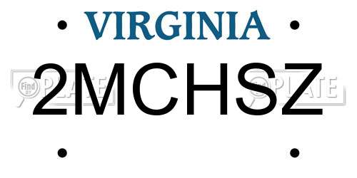 2MCHSZ Virginia License Plate