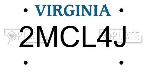 2MCL4J Virginia License Plate