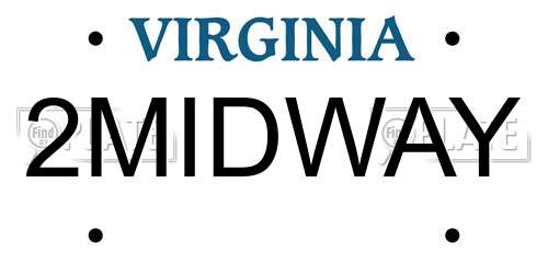 2MIDWAY Virginia License Plate