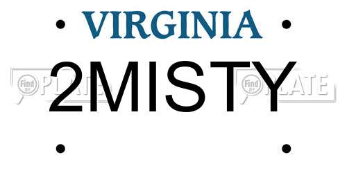 2MISTY Virginia License Plate