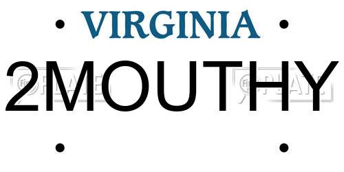2MOUTHY Virginia License Plate