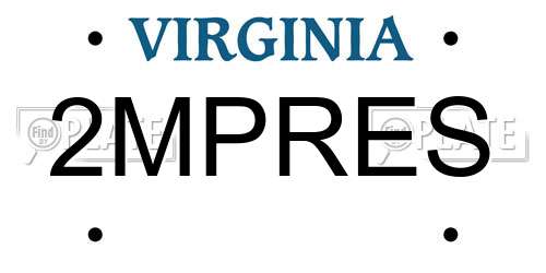 2MPRES Virginia License Plate