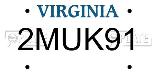 2MUK91 Virginia License Plate