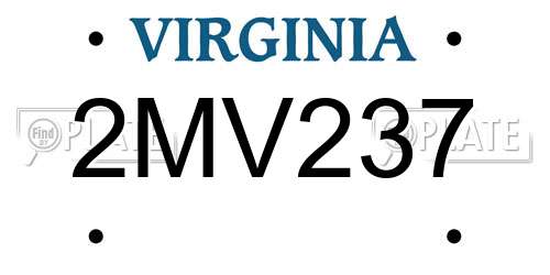 2MV237 Virginia License Plate