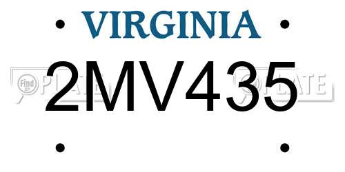 2MV435 Virginia License Plate