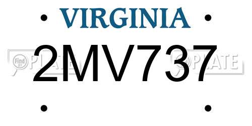 2MV737 Virginia License Plate