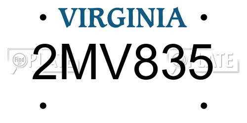 2MV835 Virginia License Plate