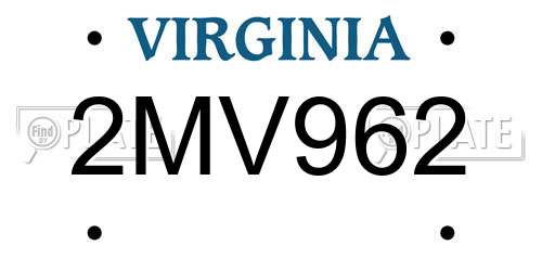 2MV962 Virginia License Plate