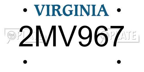 2MV967 Virginia License Plate