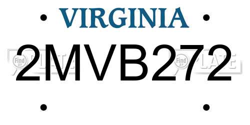 2MVB272 Virginia License Plate