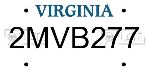 2MVB277 Virginia License Plate