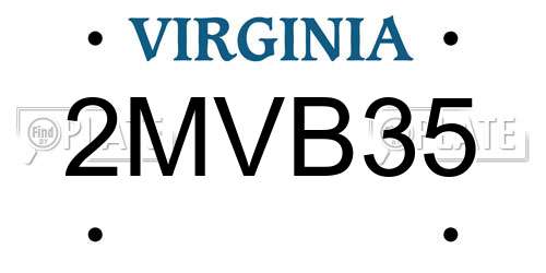 2MVB35 Virginia License Plate